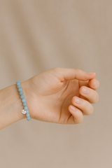 Bracciale in Grani di Acquamarina 6mm