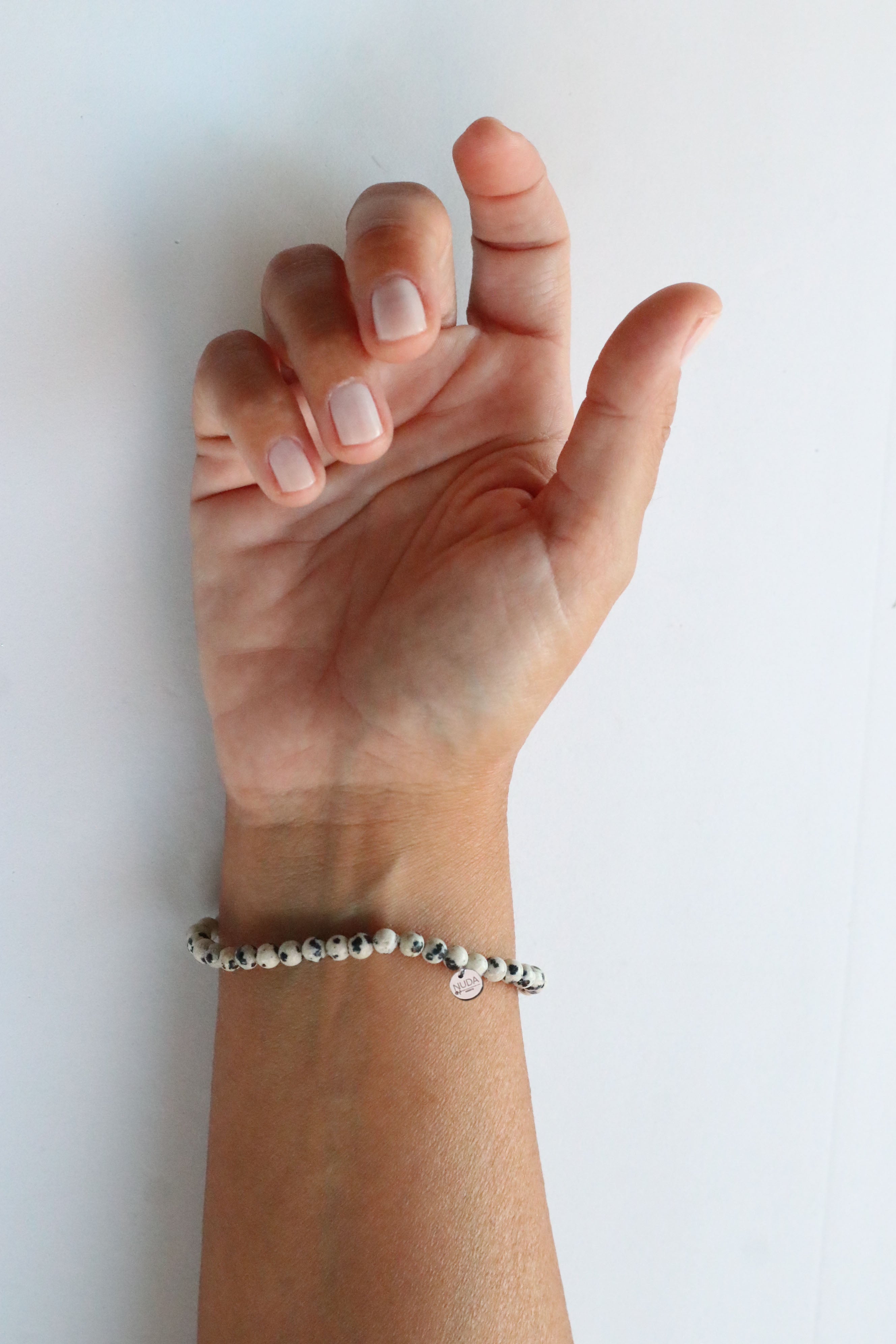 Bracciale in Grani di Diaspro Dalmata 4mm