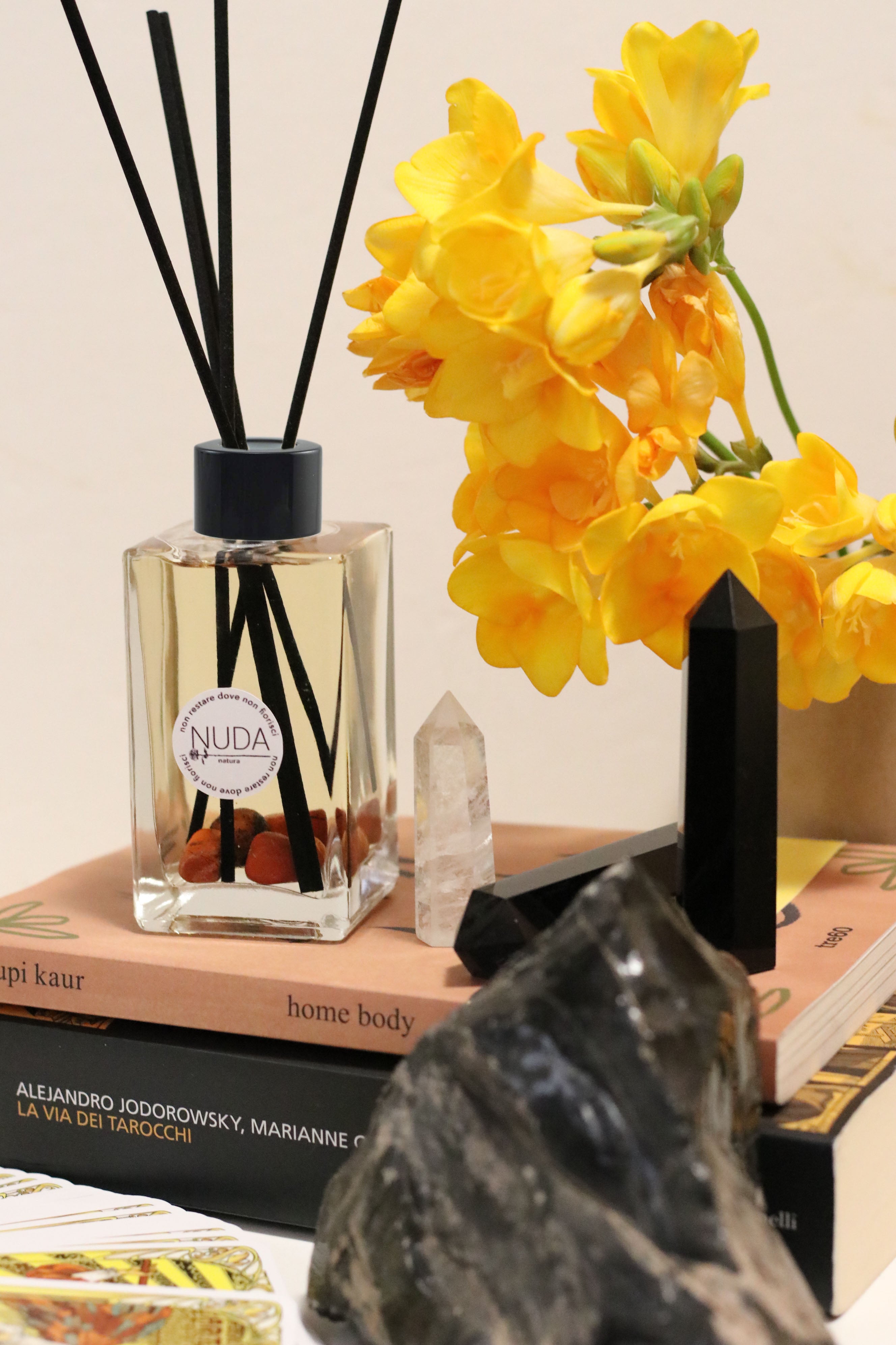 Profuma Ambiente all'Arancio con Cristalli di Diaspro Rosso