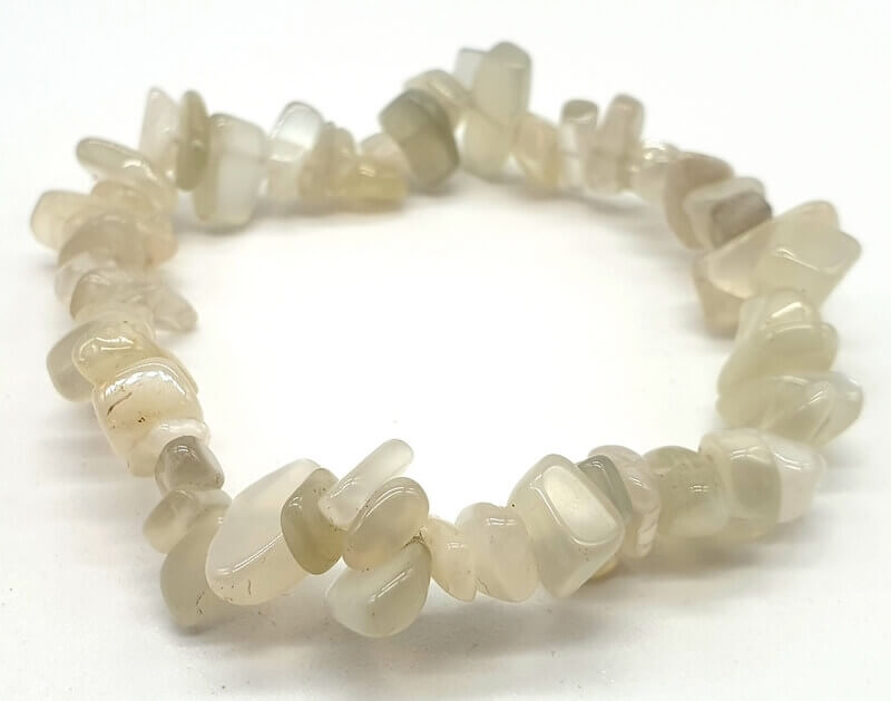 Bracciale in Chips di Pietra Adularia o Pietra di Luna
