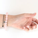 Bracciale in Grani di Quarzo Rosa 10mm