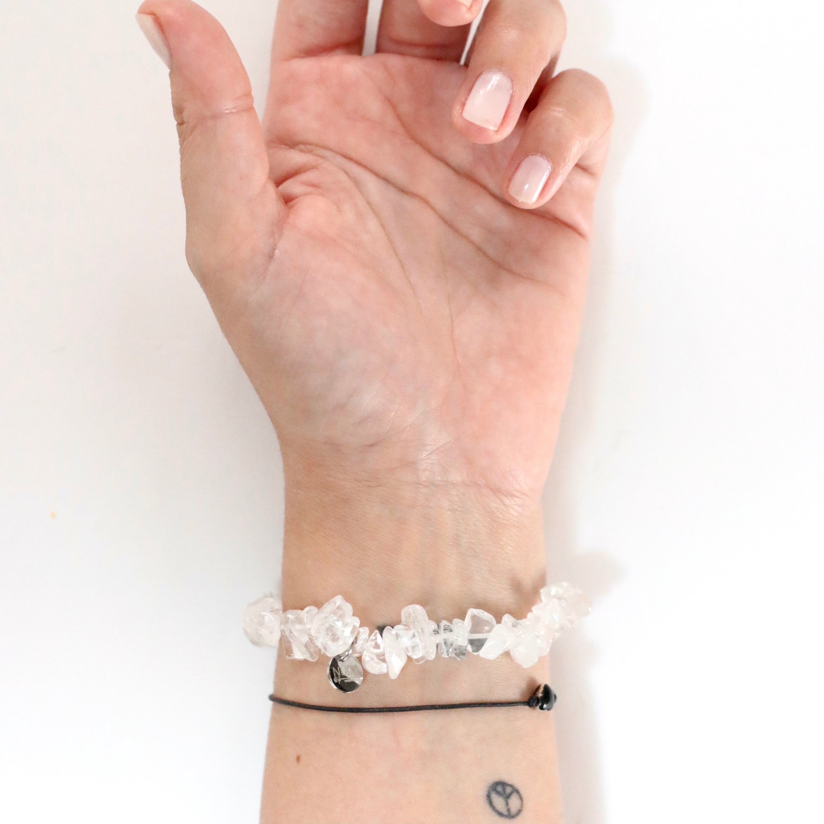 Bracciale in Quarzo Ialino o Cristallo di Rocca