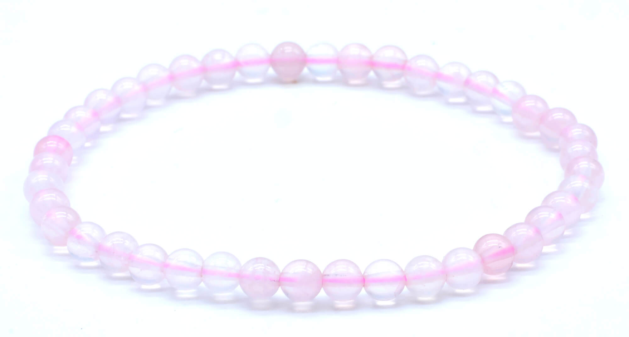 Bracciale in Grani di Quarzo Rosa 4mm