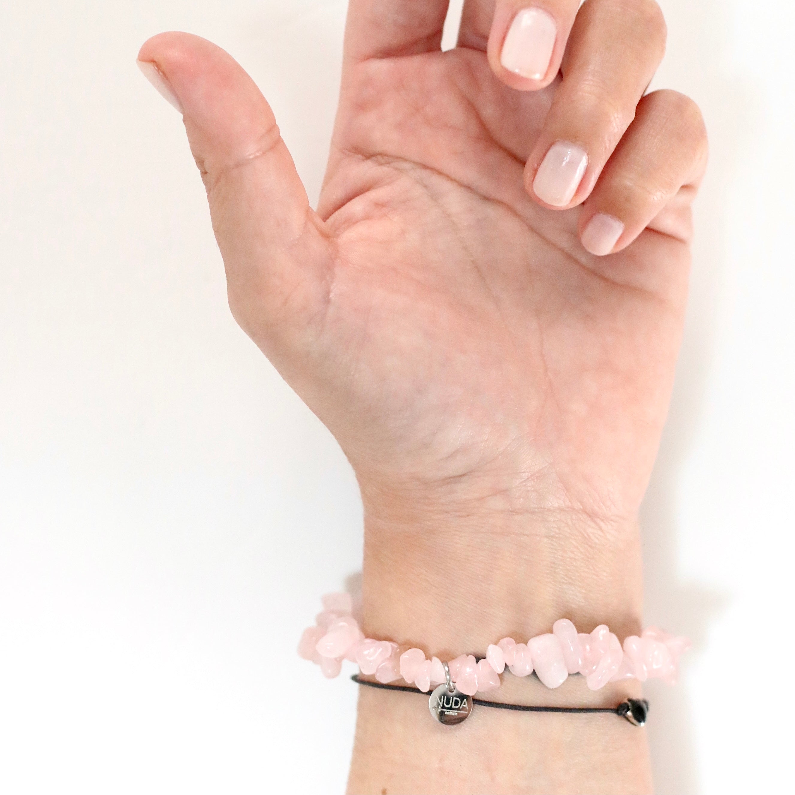 Bracciale in Chips di Quarzo Rosa