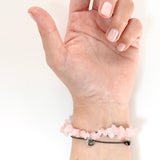 Bracciale in Chips di Quarzo Rosa