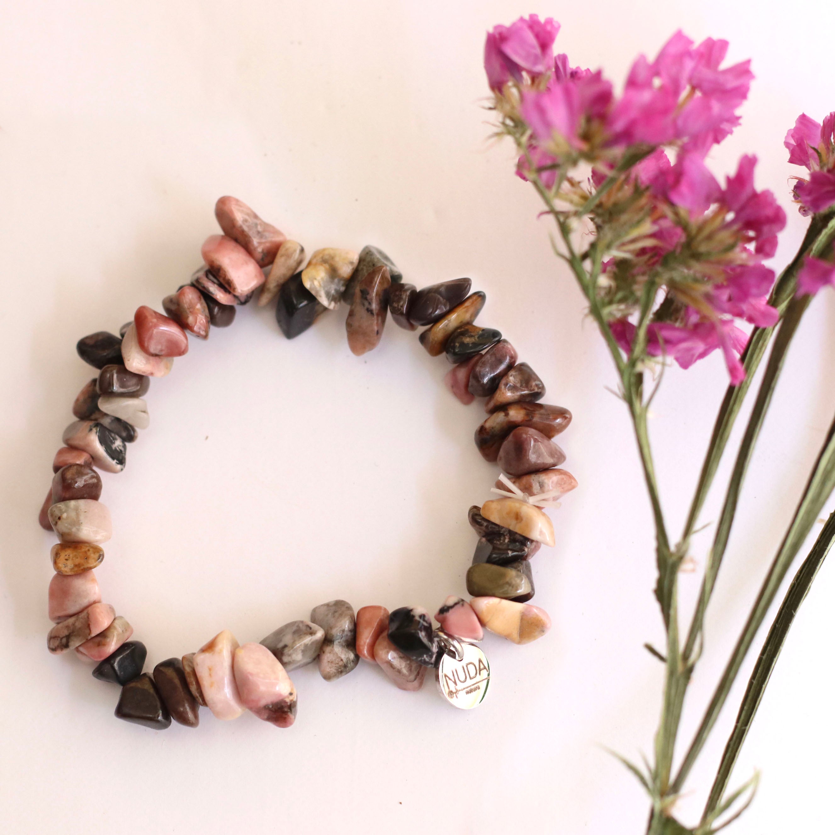 Bracciale in Chips di Rodonite