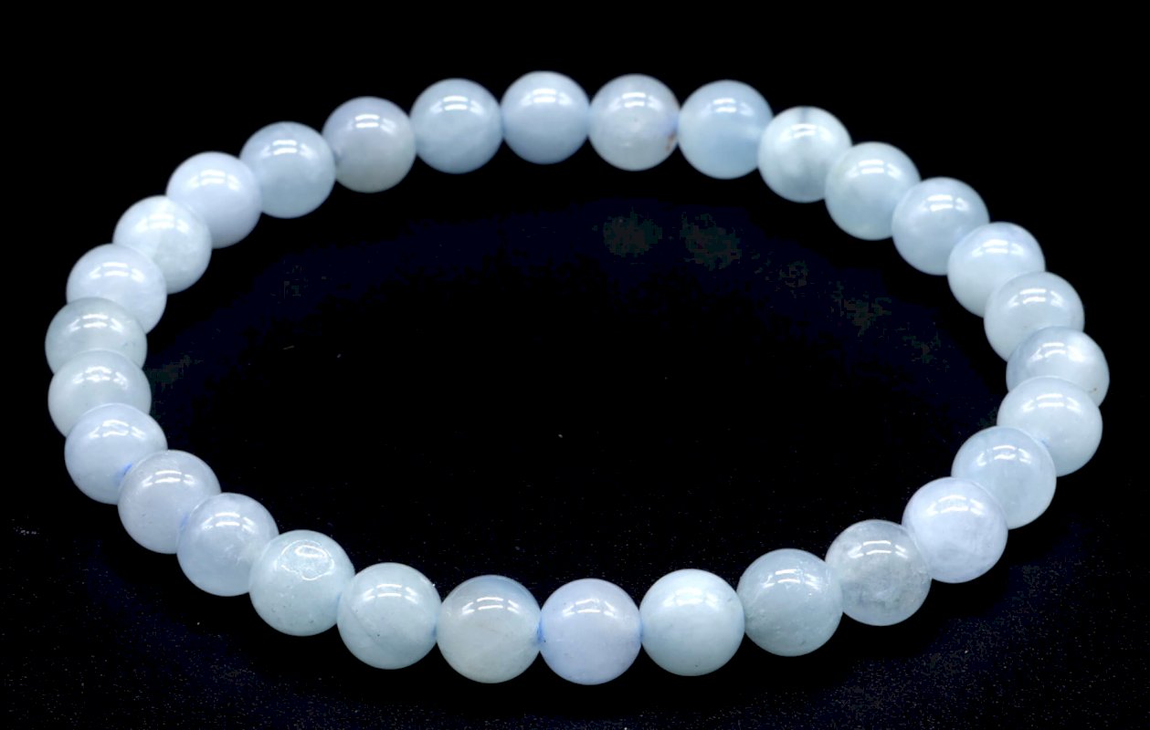 Bracciale in Grani di Acquamarina 6mm